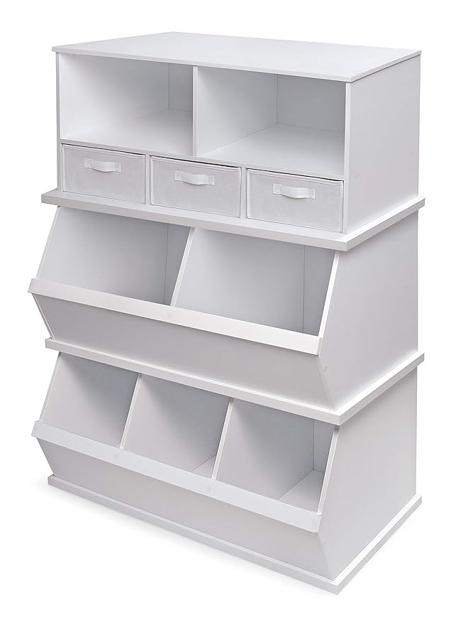 Badger Basket Three-Cubby Storage Unit ??Versatile Organizer for Kids' Toys, Books, and Clothes ??Durable and Stylish Design
