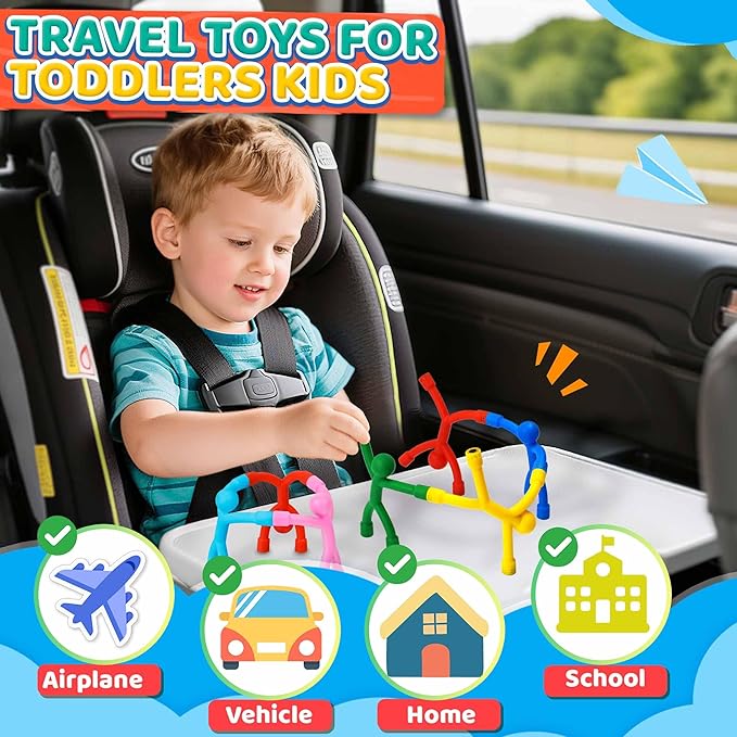 Magnetic Travel Toys for Toddlers Kids, Fidget Toys Airplane Car Travel Activities Essential,Road Trip ‌Sensory Toy Magnet People Men,Gifts Toys for 3 4 5 6 7 8 Year Old Easter Basket Stuffers -5PCS