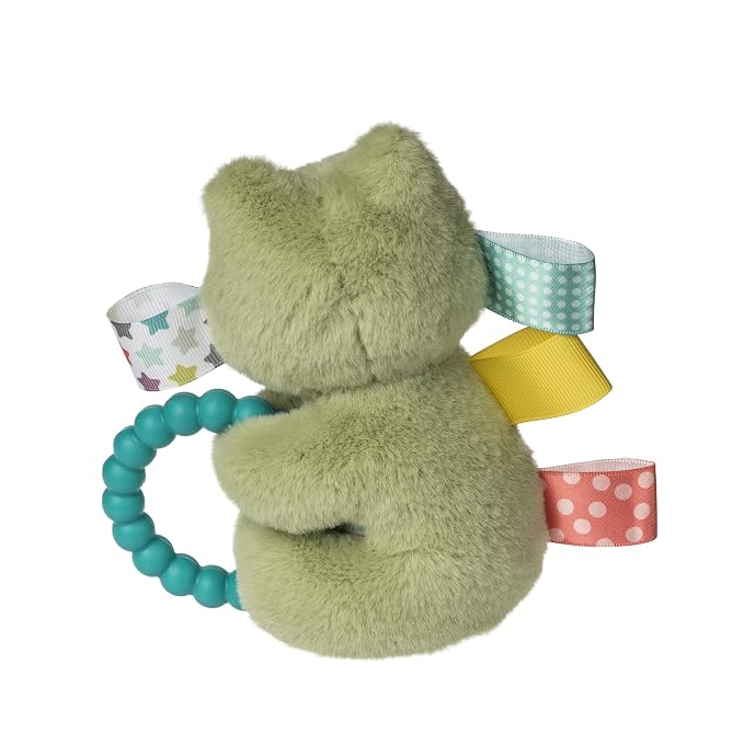 Taggies Soft Baby Rattle with Soothing Teether Ring and Sensory Tags, 6-Inches, Green Peepers Frog