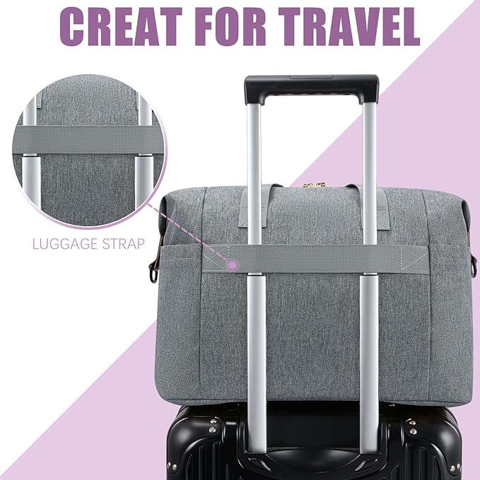 Tuwubi Diaper Bag Tote,Baby Diaper Bag with Pacifier Case Large Travel Diaper Tote Caddy for Mom and Dad Multifunction Large Baby Bag - M-Light Grey