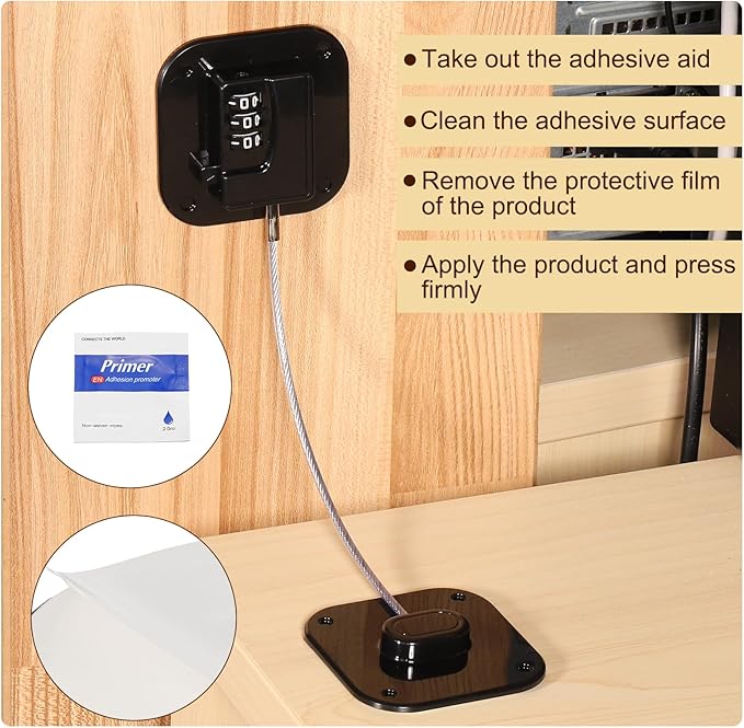 uxcell Refrigerator Lock, 1Pcs Fridge Locks Combination Refrigerator Door Locks Cabinets Lock Dual-Purpose with Strong Adhesive for TV Cabinets Refrigerator Drawer Wardrobe, Black/Oval