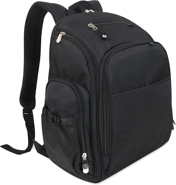 Fisher-Price Large Multi-Pocket Multifunction Kaden Baby Diaper Bag Backpack for Infant Boys & Girls (Black)