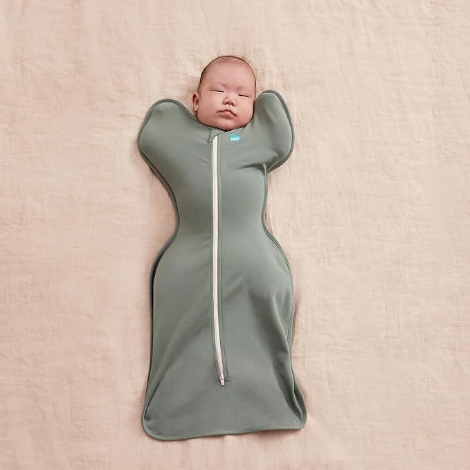 Love to Dream Swaddle UP, Baby Sleep Sack Self-Soothing Swaddles for Newborns, Improves Sleep Secure Fit Helps Calm Startle Reflex, Newborn Essentials for Baby, 1.0 TOG Small 4.4 lbs Tiny, Deep Olive