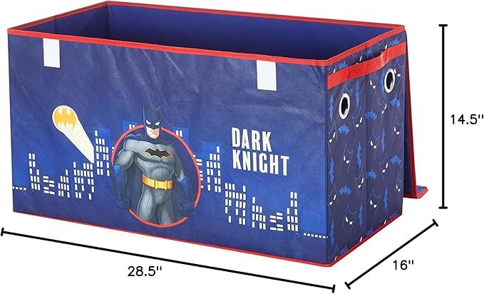 Idea Nuova Batman Collapsible Children?™s Toy Storage Trunk, Durable with Soft Lid, 28.5"x14.5"x16"