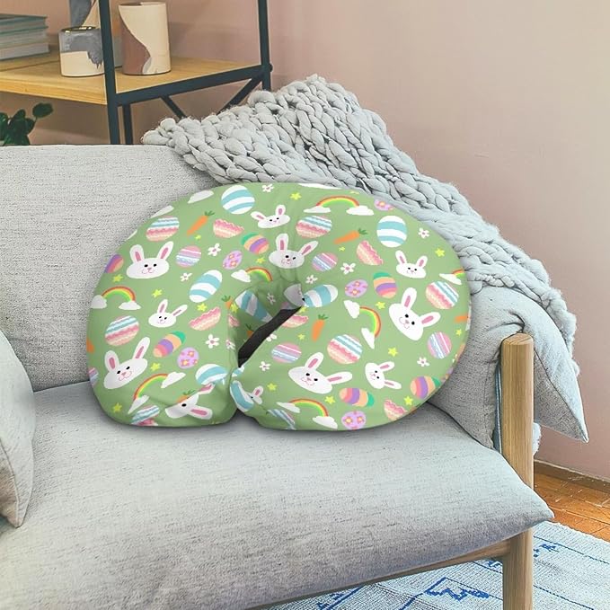 Rabbit Eggs Nursing Pillow Covers Slipcovers for Breastfeeding Moms, Ultra Soft Breathable Feeding Pillow Slipcover for Baby Boy Girl
