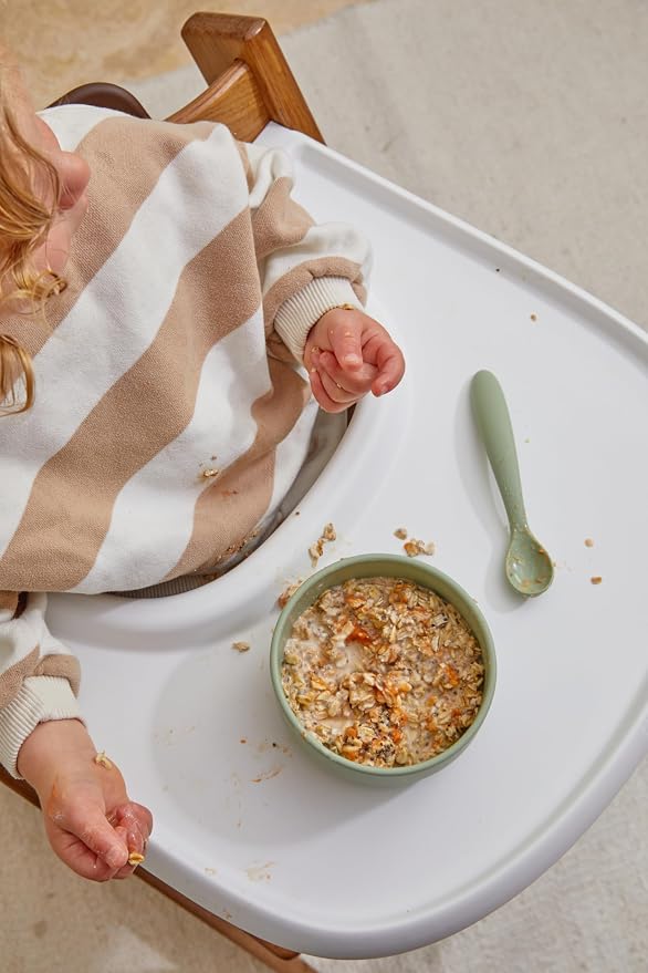 dollop Silicone Baby Feeding Spoon | 2 pack | BPA Free | Dishwasher Safe (Soft Eucalyptus)