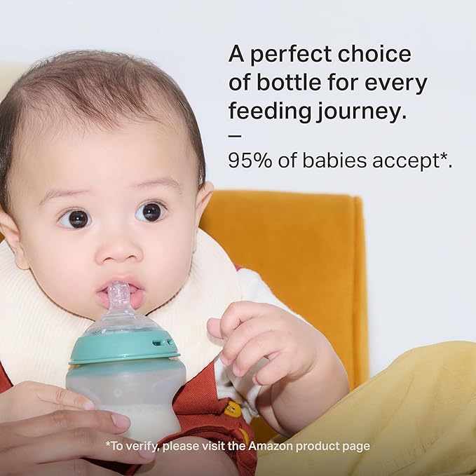 Tommee Tippee Natural Start Anti Colic 9 oz BPA Free Silicone Baby Bottles, 0+ Months, Silicone Feels Like Mother's Skin, Slow Flow Breast-Like Nipple, Clear, Pack of 2
