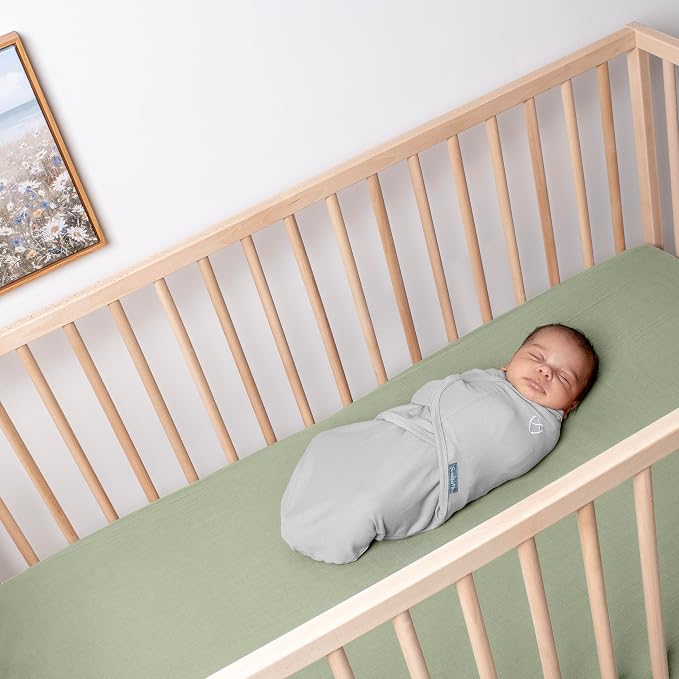SwaddleMe by Ingenuity Original Swaddle, 100% Cotton, Improves Sleep & Calms Startle Reflex, 0-3 Months, 1.0 TOG, 2-Pack, Baby Swaddle Blanket - Tropical Dino