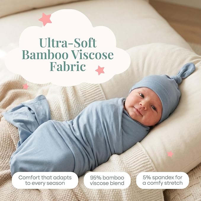 Caden Lane Baby Swaddle & Receiving Blanket, Soft, Breathable & Temperature-Regulating Bamboo Viscose Fabric for Swaddling Newborns, Gender Neutral Infant Blanket for Boys & Girls