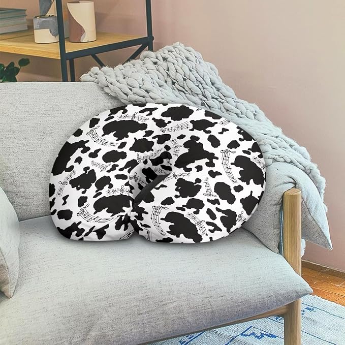 Nursing Pillow Cover with Hidden Zipper Cow Music Notes Soft for Moms/Baby Nursing Pillow Cover Stretchy Removable Cover for Breastfeeding Pillows