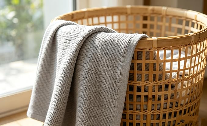 American Baby Company 100% Cotton Thermal Waffle Swaddle Blanket (30" x 40"), Soft, Breathable & Stretchy, Gray, for Boys and Girls, Perfect for Swaddling, Travel and Gifting