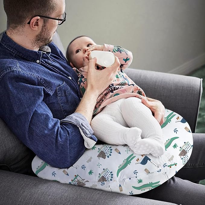 Little Grape Land Nursing Pillow for Infants, Breastfeeding Pillows, Baby Support Pillow for Nursing, Bottle Feeding, Tummy Time with Machine Washable Cover & Breathable Filling, Alligator
