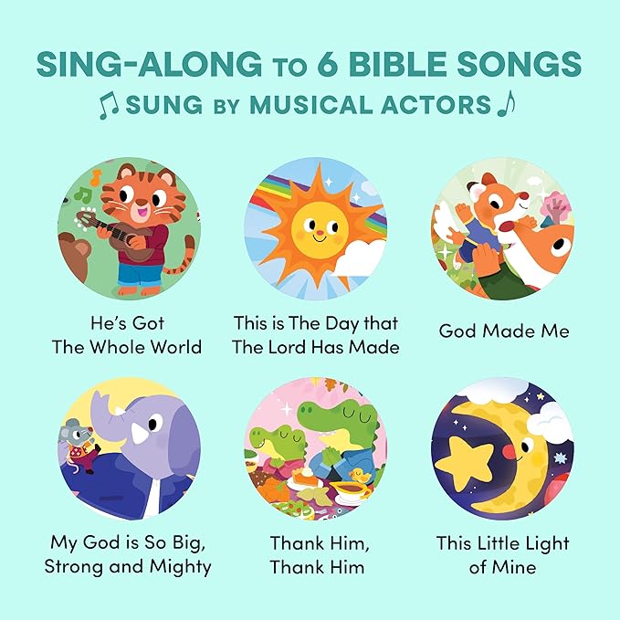 God Made Me Christian Sound Books for Kids - 6 Bible Songs for Toddlers ??Christian Gifts for Kids - Baby Bible for Baptism, Christening, Dedication Gifts, Sunday School, Preschool Homeschool