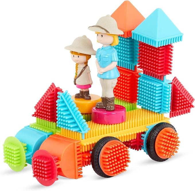 Battat – Bristle Blocks – STEM Interlocking Building Blocks – 85 Pieces Playset – Reusable Carry Case – Developmental Toys for Toddlers & Kids – Safari Adventure Carrying Case – 2+ Years