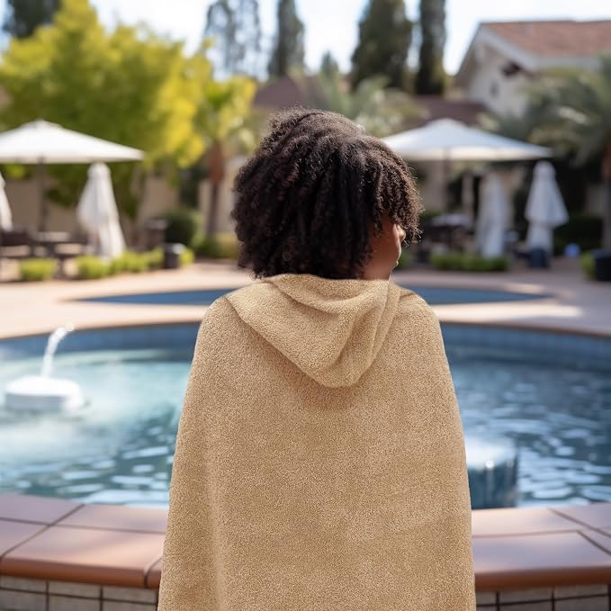 ORIGINAL KIDS Hooded Bath Towel Wrap - Ultra Soft 100% Cotton Terry Large Oversized Hooded Kids Towel - Toddler Big Kid Shower Pool Beach Towel - Absorbent Quick Dry Easy Care Gift - 30 x 54 - Linen