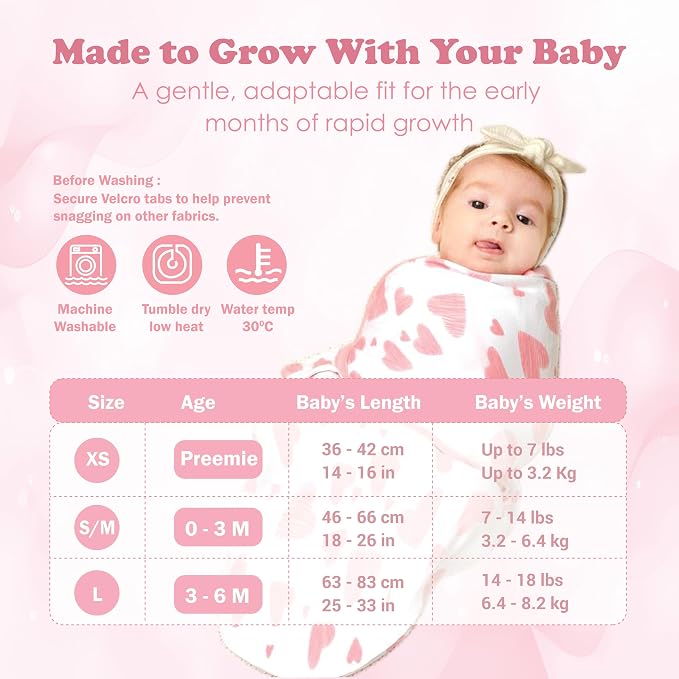 Newborn Swaddle Blanket for 0-3 Month, Swaddles for Newborns Baby Girls Boys, 100% Organic Cotton Nursery Swaddling Blankets, Adjustable Sleep Sack for Babies (3-Pack)