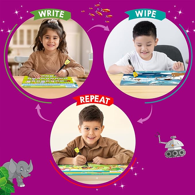 Skillmatics Search and Find Educational Game - Reusable Preschool Learning Activities, Perfect for Toddlers & Kids Who Love Toys, Art & Crafts, Builds Vocabulary, Gifts for Ages 3, 4, 5, 6