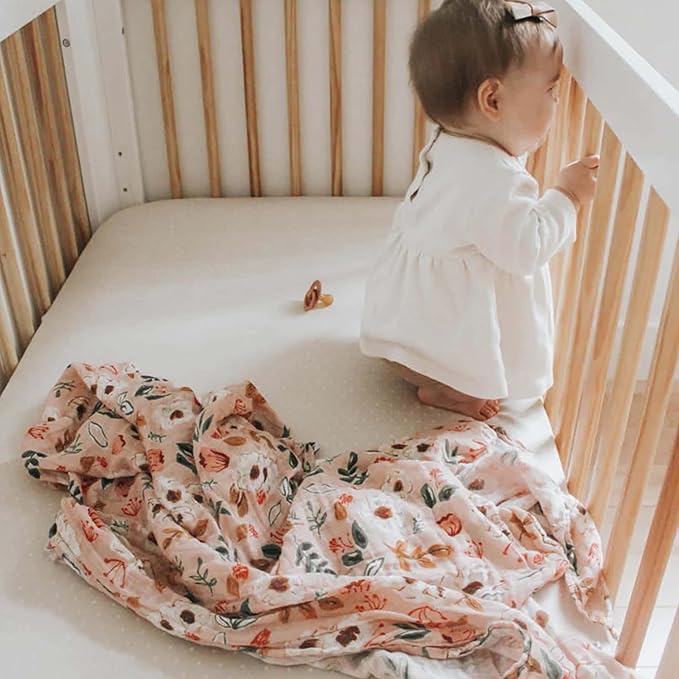Little Unicorn Premium Cotton Swaddle Baby Blanket | Breathable Fabric | for swaddling, Play, Nursing & More (Vintage Floral)
