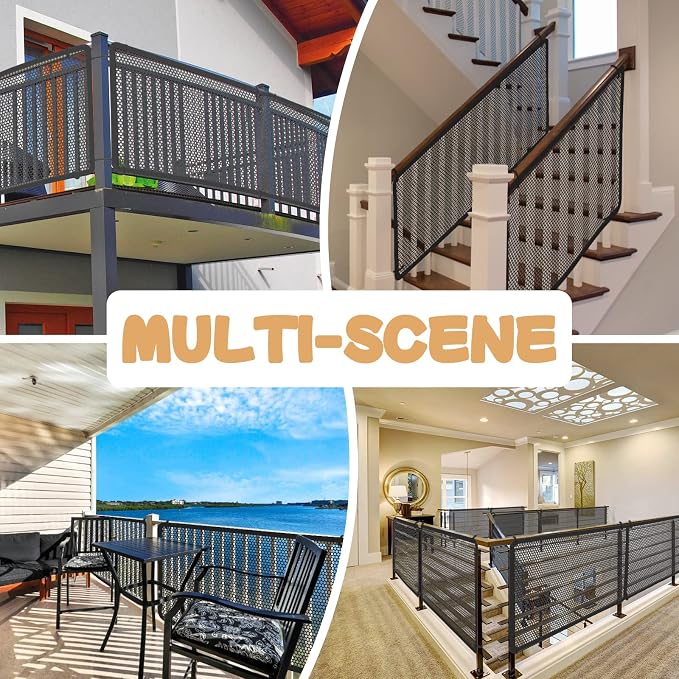 Banister Guard for Kids, Pets, Toys, Safety Netting for Balcony,19.7 ft L x 2.56 ft H, Mesh Netting Safety Net for Balcony Rail Stair, Stairway Net Baby Safety Products for Indoor & Outdoor (Black)