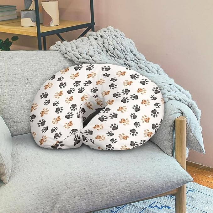 Dog Paws Newborn Nursing Pillow Cover Ultra Soft Comfortable Feeding Pillow Case Fits Bottle and Breastfeeding Pillows with Hidden Zipper, Nursery & Living Room Sofa Car Decor