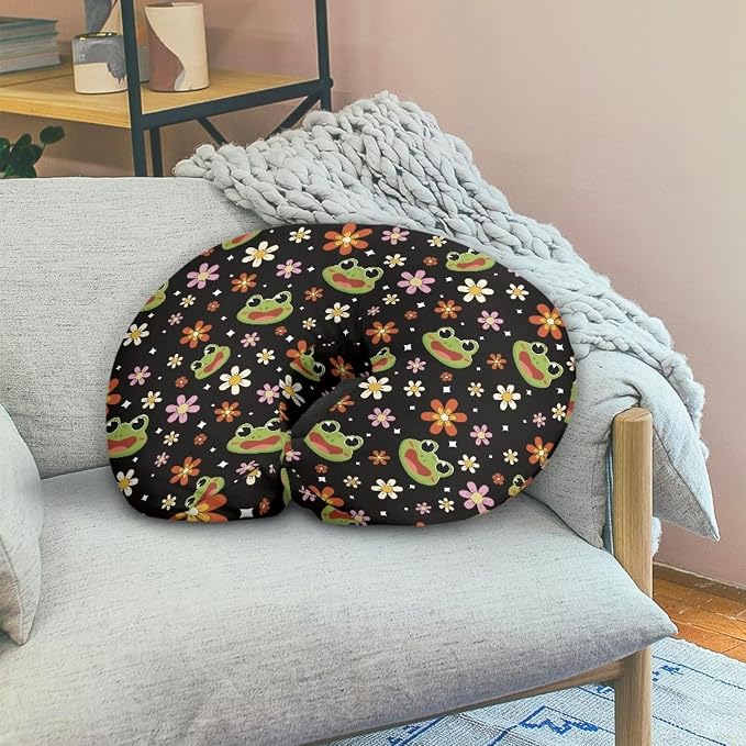 Frog Flower Nursing Pillow Covers for Breastfeeding Pillow, Cozy Nursing Slipcover Breastfeeding Pillow Covers for Breastfeeding Mom