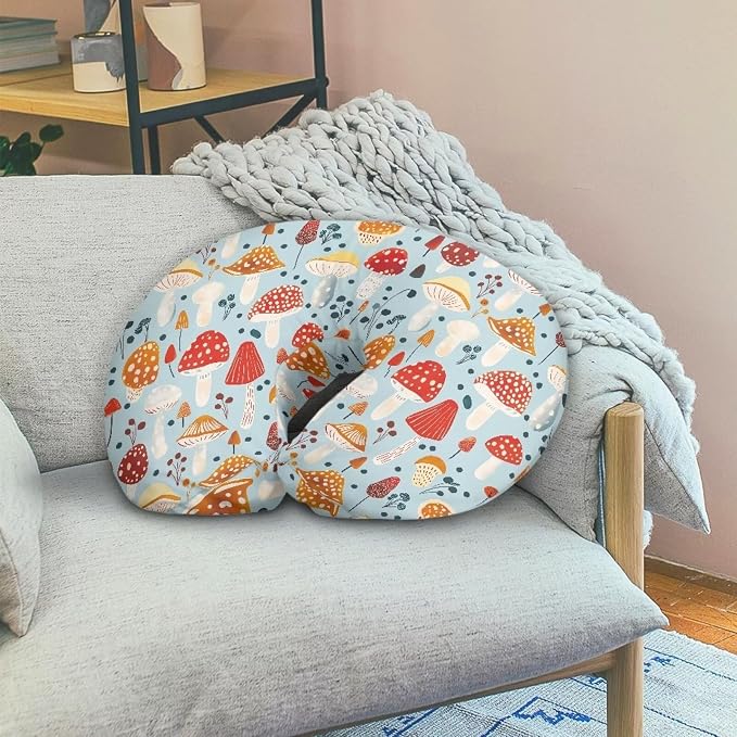 Nursing Pillow Cover Stretchy，Cotton Blend，Mushroom Diversification,Fits The Original Support for Breastfeeding，for Breastfeeding and Bottle Feeding