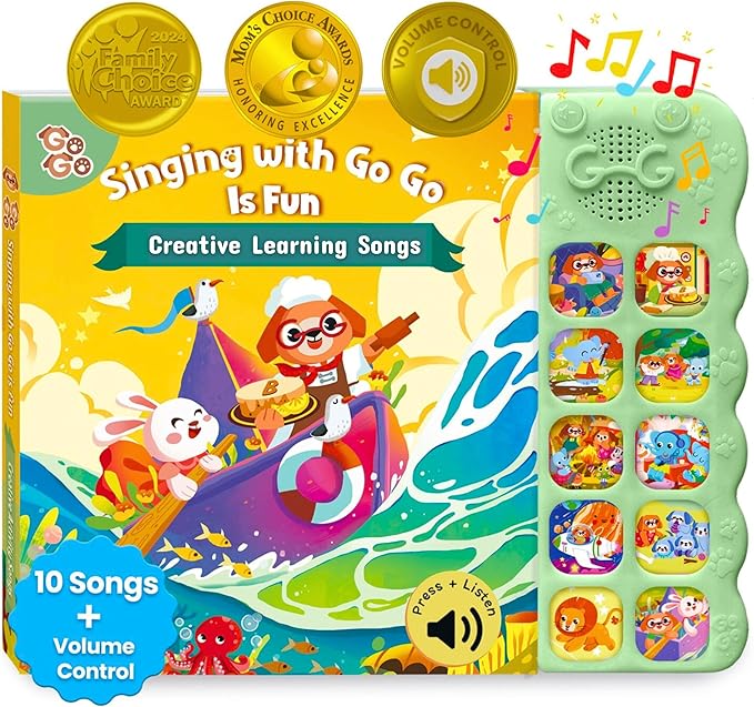 GO GO Creative Activity Nursery Rhymes: Nursery Rhyme Books, Sound Book, 10 Songs, Talking Books for Toddlers 1-3, Music Books for Toddlers 1-3, Interactive Books for 1 Year Old, Baby Music Book