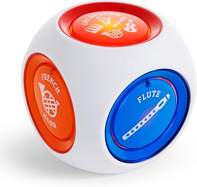 Munchkin Mozart Magic Cube Music Toy for Baby and Toddler - Includes 5 Instrument Sounds, 8 Mozart Songs and Lights
