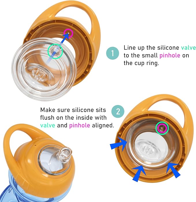 Nuby No-Spill Clik-It Soft Spout Sippy Cup with Easy Grip - (2-Pack) 10 oz - Baby Sippy Cup for 6+ Month Old - Blue/Aqua