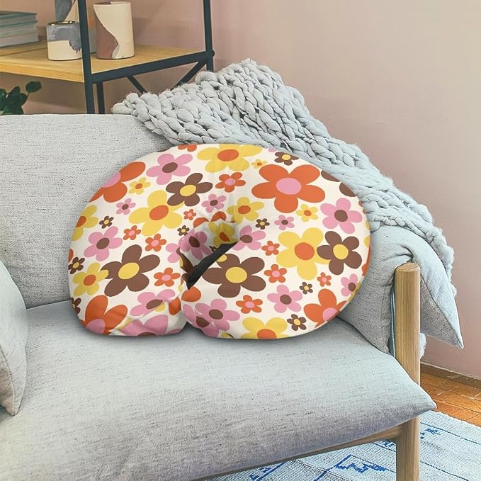 Colorful Flower Newborn Baby Nursing Pillow Case Skin-Friendly Machine Washable Baby Nursing Pillow Cover for Bottle and Breastfeeding Ultra Soft Replacement Pillowcase