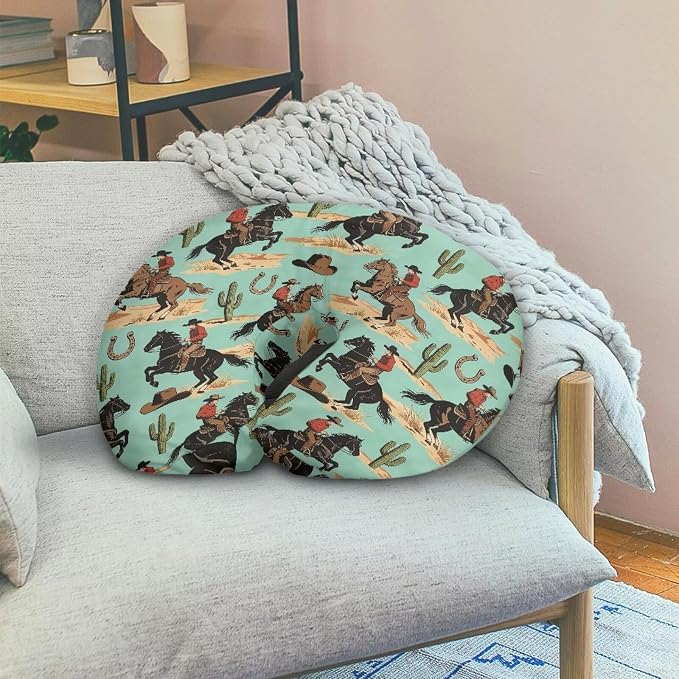 Jeiento Horse Race Nursing Pillow Cover Stretchy Removable Case for Breastfeeding Pillows Soft Comfortable Slipcover for U-Shaped Pillows