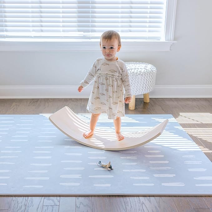 Little Landings Baby Play Mat for Floor - Shoreline (6x6ft) - Premium EVA Foam Play Mat for Babies & Toddlers (Ages 0-5+) Non-Toxic Playmat for Tummy Time, Crawling & Playroom - Stylish & Comfortable