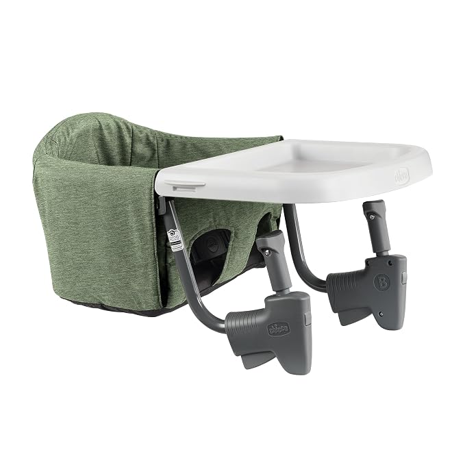 Chicco FastLock Go Hook-On High Chair with Carry Bag, Portable High Chair for Babies and Toddlers, Sets up in Seconds, Moss/Green