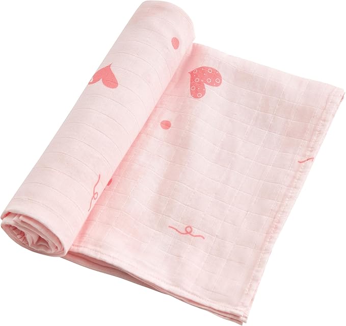 Muslin Swaddle Blankets for Newborn, Large 47"x47" Soft Breathable Bamboo Cotton Baby Blanket, Lightweight Receiving Blanket for Boys and Girls, Soft Ballet