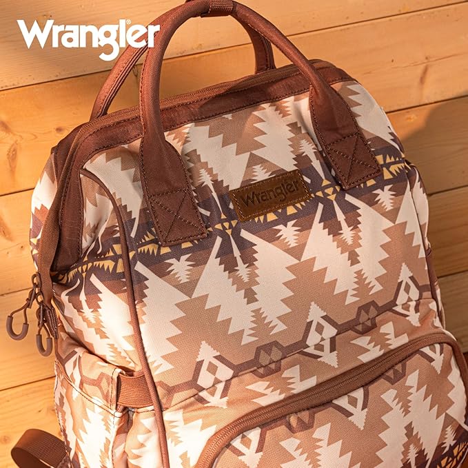 Montana West Wrangler Callie Diaper Bag Backpack with Stroller Straps Southwestern Multifunction Baby Travel Bag WG2210-9110TN