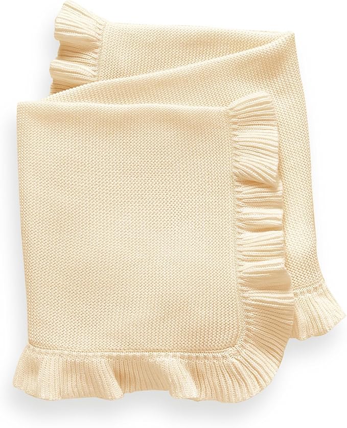 Knit Baby Blanket ??30"x40" Baby Blanket for Newborn Girl and Boy ??Receiving Swaddle Blanket??Soft Knitted Baby Blanket ??Baby Gifts for Baby Shower (Khaki)