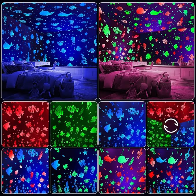 Night Lights for Kids Room with Sound Machine.Kids White Noise Machine with 29 Soothing Sounds for Baby Sleeping Baby Night Light Ocean Projector.for Bedroom Decoration