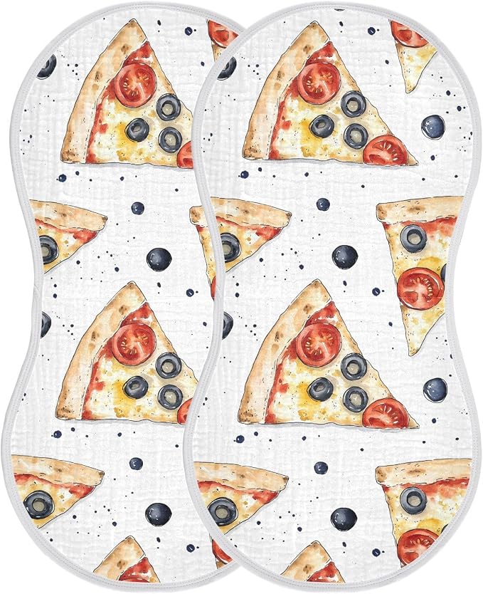 vvfelixl Margherita Pizza Burp Cloths for Baby Boy Girls Baby Washcloths Burp Rags 1 Pack
