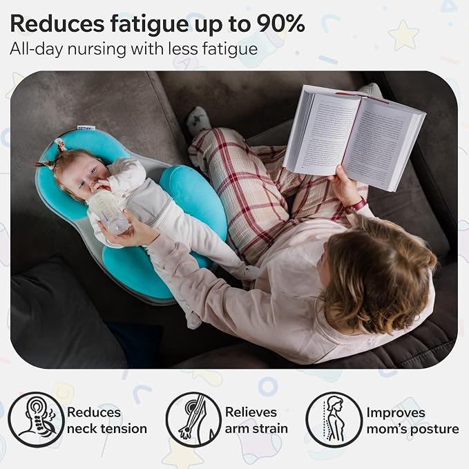 El Infante Baby Feeding Pillow, Nursing Pillow for Bottle Feeding & Breastfeeding Wedge Pillow, Anti-Overflow Baby Lounger Pillow, Reduce Spit-Up, Tummy Time Mat, Infant Support Cushion for Awake Time