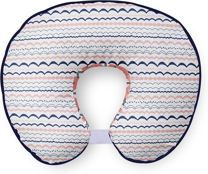 Bacati - Tribal Hugster Nursing Ultra-Soft 100% Cotton Fabric in a Fashionable Two-Sided Design, Fits All Hugster Nursing Pillows (Coral/Navy, Nursing Pillow Cover Only)