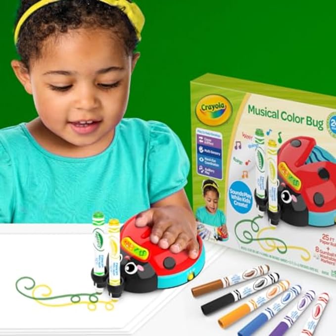 Crayola Musical Color Bug, Toddler Sensory Toy, Ladybug Toy for Kids, Arts & Crafts, Gifts for Toddlers, Ages 2, 3, 4