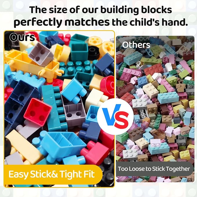 2026 Latest 200 PCS Morandi Building Blocks for Toddlers Ages 3+, Big Bricks Set with Baseplate, STEM Educational Toys for Kids, Compatible Style 200psc+1board Morandi