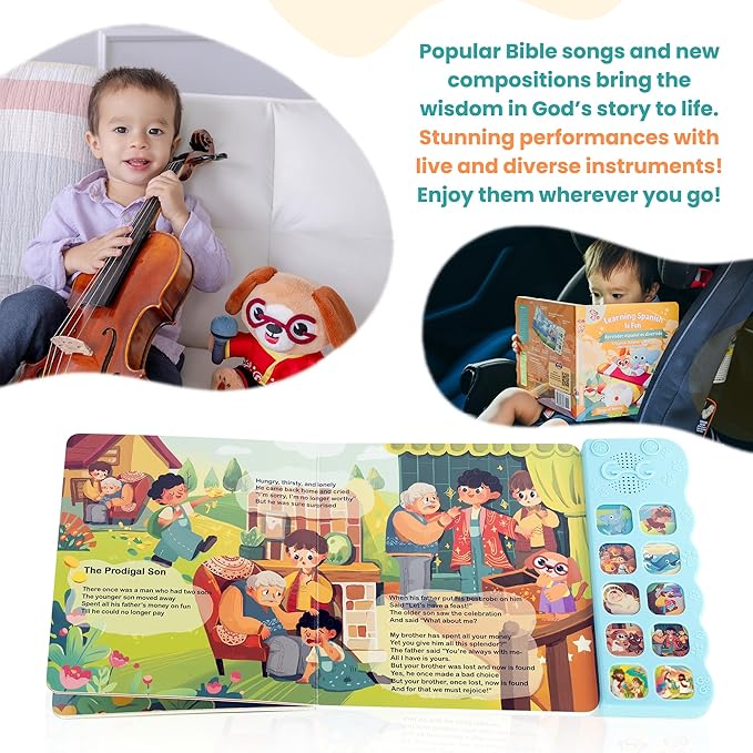 GO GO Bible Story Songs: 10 Toddler Songs, Christian Toys for Toddlers 3-5, Sound Books for Toddlers 1-3