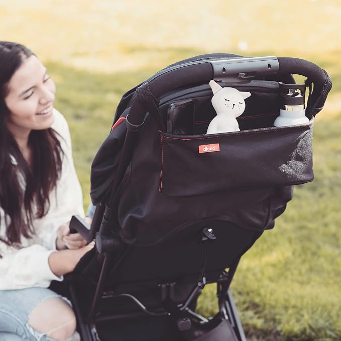 Diono Buggy Buddy Universal Stroller Organizer with Cup Holders, Secure Attachment, Zippered Pockets, Safe & Secure, Black (Pack of 3)