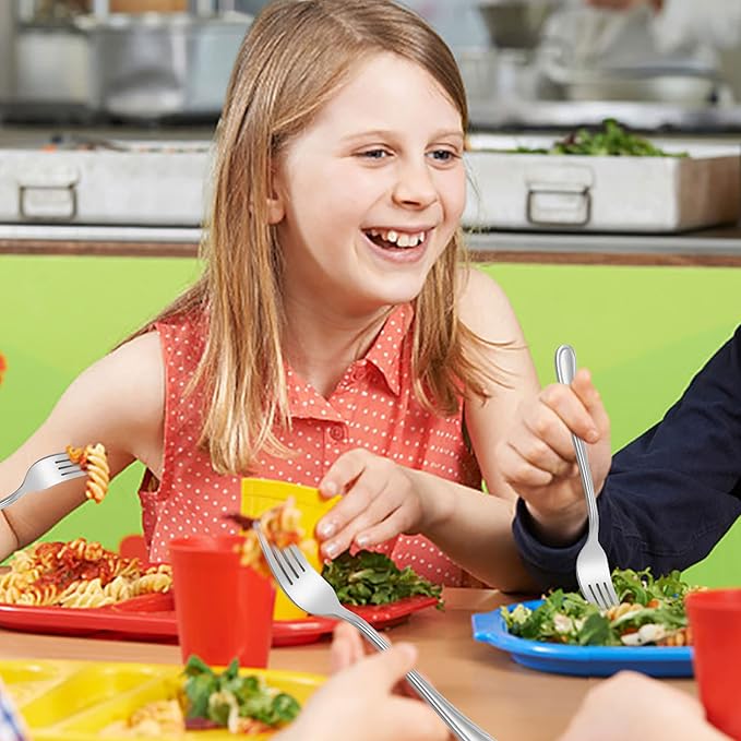 LIANYU 16-Piece Kids Childrens Silverware Set, Include 8 Kids Spoons and 8 Kids Forks, Stainless Steel Toddler Utensils Flatware Set, Child Cutlery for Home Preschools, Dishwasher Safe