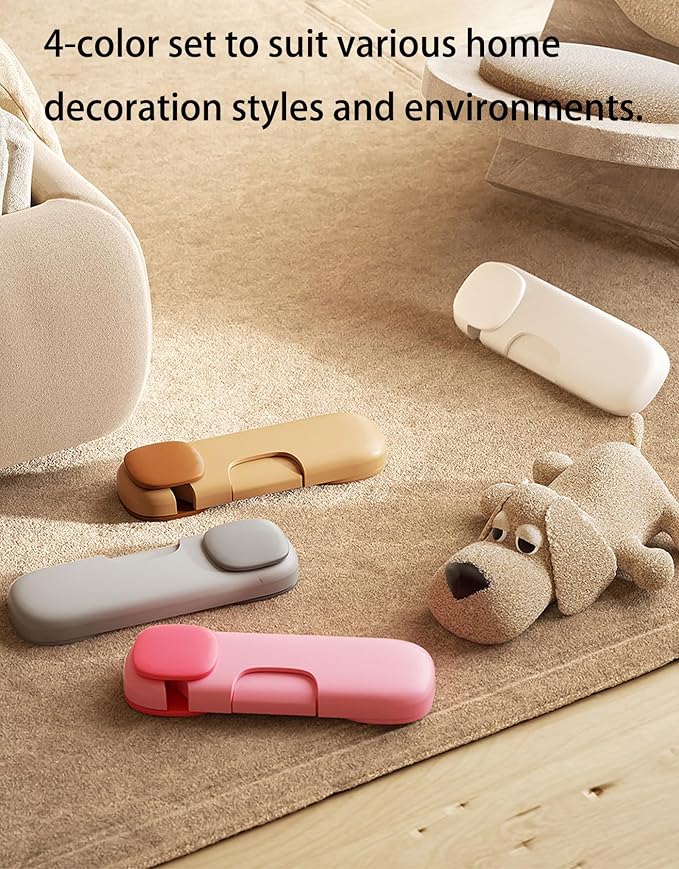 4 Pack Baby Proofing Refrigerator Lock, Child Safety Locks, Cabinet Drawers Lock with Strong Adhesive Tape, Kitchen System Keep Baby's Fingers Safe (4 PCS)