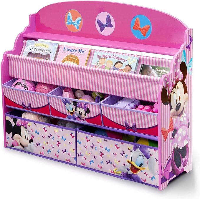 Delta Children Deluxe Book & Toy Organizer, Disney Minnie Mouse