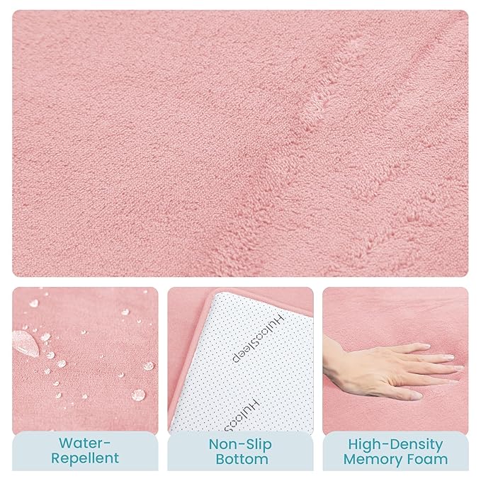 Huloo Sleep Extra Large 79"×158" Baby Play Mat for Floor,1.3" Thick Elasti Foam Playroom Mat for Toddler,Infant,Kids,Ultra Soft Velvet Classroom Rug,Non Slip Backing Safe for Crawling&Tummy Time（Pink）