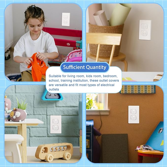 Thyle 120 Pcs Outlet Covers Bulk Child Baby Proofing Plug for Electrical Outlets Covers Easy Install Socket Sturdy Safe Secure Baby Proofing Kit for Home Office Bulk
