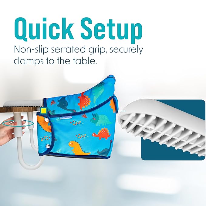 Portable Hook on High Chair for Baby & Travel Toddler from 6-36 Months ??Clip on Baby Seat for Table ??Fast Table Chair for Travel & Dining??Including Storage Bag - Blue